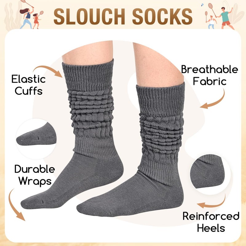 Zmart Women Slouch Socks - Cozy Scrunch Socks, 80s Style in White, Black, Orange & Cream - Image 2
